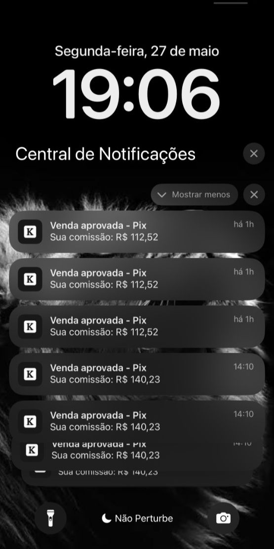 Prova de ganhos no celular